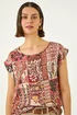 Roman Mocha Patchwork Print Shell Top - 12 Image 4