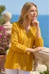 Roman Ochre Embroidered Cotton Sleeve Blouse - 20 Image 1