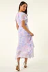 Roman Lilac Petite Floral V-Neck Frill Midi Dress - 10 Image 3