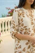 Roman Cream Leaf Print Wrap Hem Tunic Top - 14 Image 4
