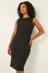 Roman Black Petite Ruffled Stretch Dress - 18 Image 1