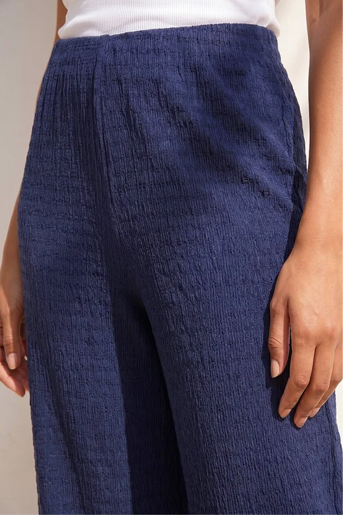 Roman Navy Petite Textured Stretch Trouser - 18 Image 4