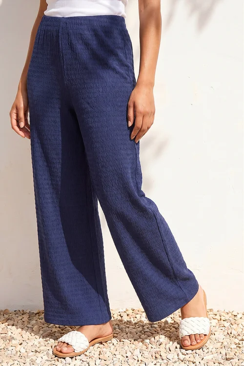 Roman Navy Petite Textured Stretch Trouser - 18 Image 2