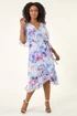 Roman Blue Petite Floral Tie Front Cape Dress - 8 Image 2