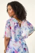 Roman Blue Petite Floral Tie Front Cape Dress - 8 Image 4