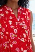 Roman Red Ditsy Floral Print Pintuck Top - 18 Image 4