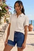 Roman Cream Crochet Pocket Button Shirt - 12 Image 1