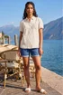 Roman Cream Crochet Pocket Button Shirt - 12 Image 2