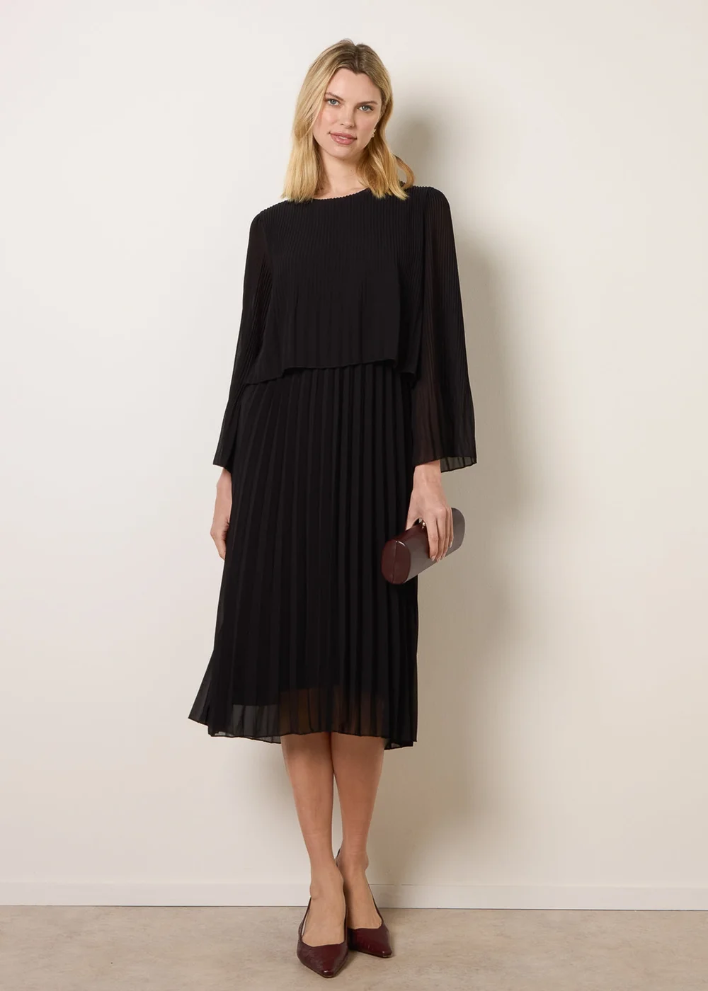 Blue Vanilla Black Chiffon Pleated Dress - One Size | Matalan Blue Vanilla Black Chiffon Pleated Dress - One Size | Matalan