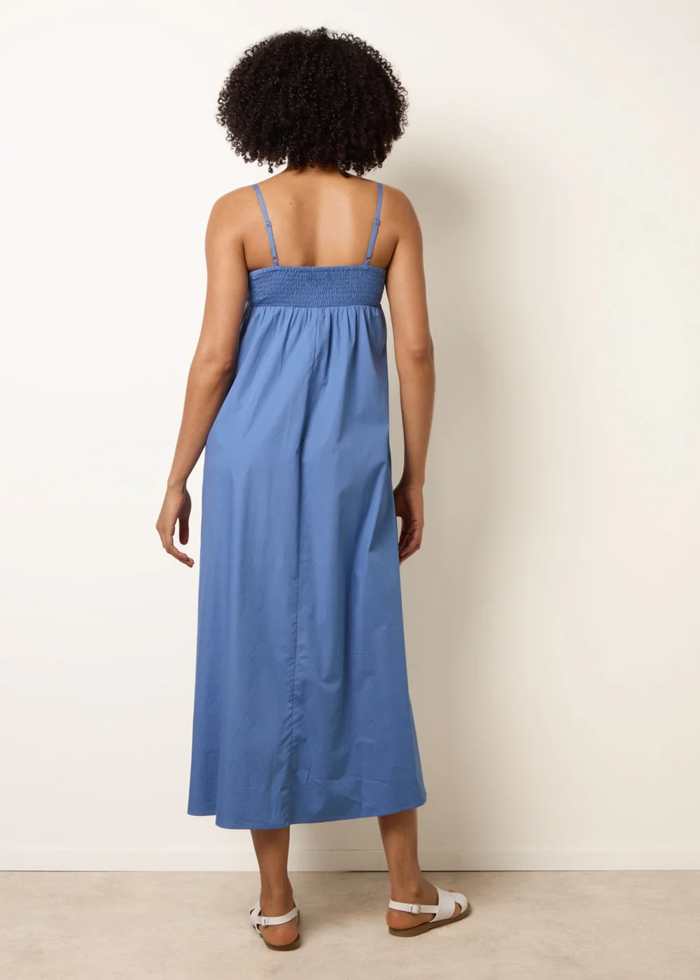 Blue Vanilla Blue Palm Tree Embroidery Smock Dress - S Image 5