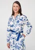 Izabel London Blue Border Print Tie Waist Maxi Shirt Dress - 10 Image 4