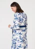 Izabel London Blue Border Print Tie Waist Maxi Shirt Dress - 10 Image 2