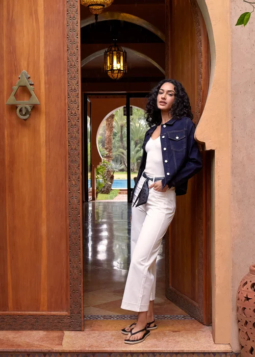 Blue Vanilla Navy Boxy Denim Jacket - S Image 2
