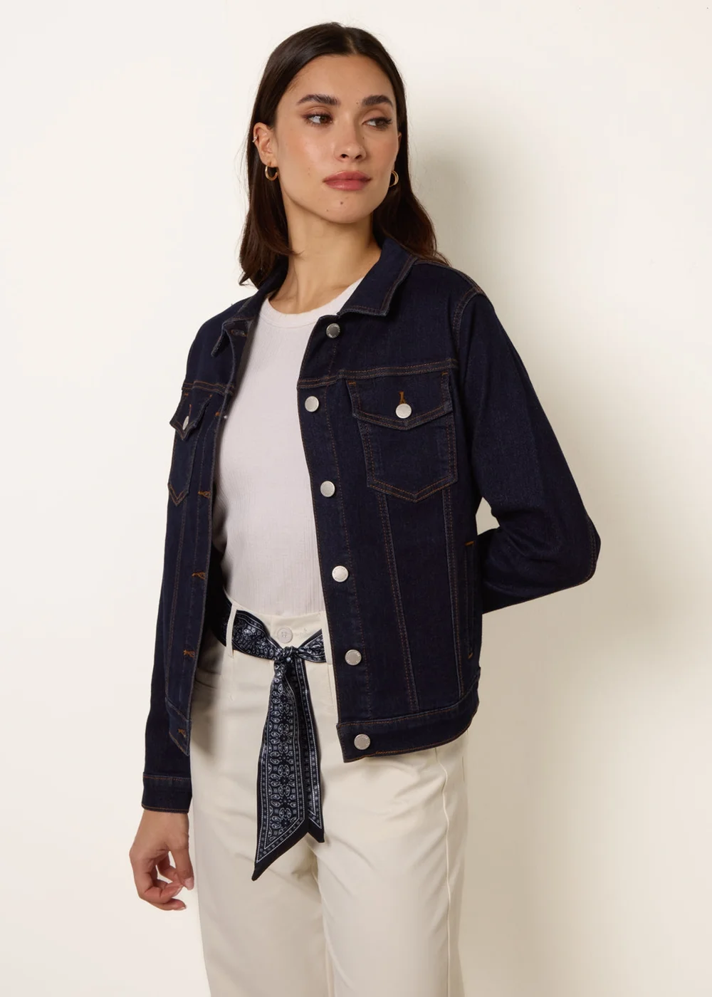 Blue Vanilla Navy Boxy Denim Jacket - S Image 3