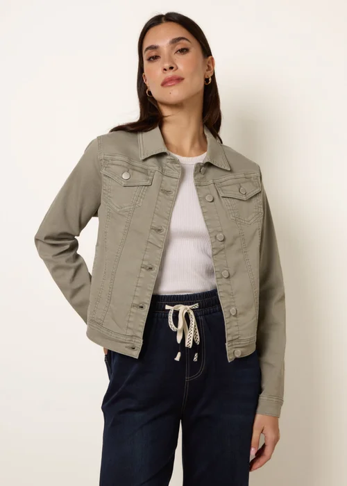 Blue Vanilla Khaki Stretch Denim Jacket - S Image 2