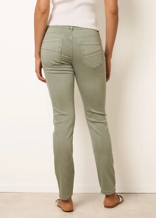 Blue Vanilla Khaki Slim Leg Stretch Denim Scarf Trousers - L Image 4