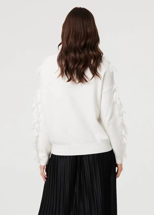 Izabel London White Feather Embellished Long Sleeve Jumper - 10 Image 2