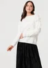 Izabel London White Feather Embellished Long Sleeve Jumper - 10 Image 1