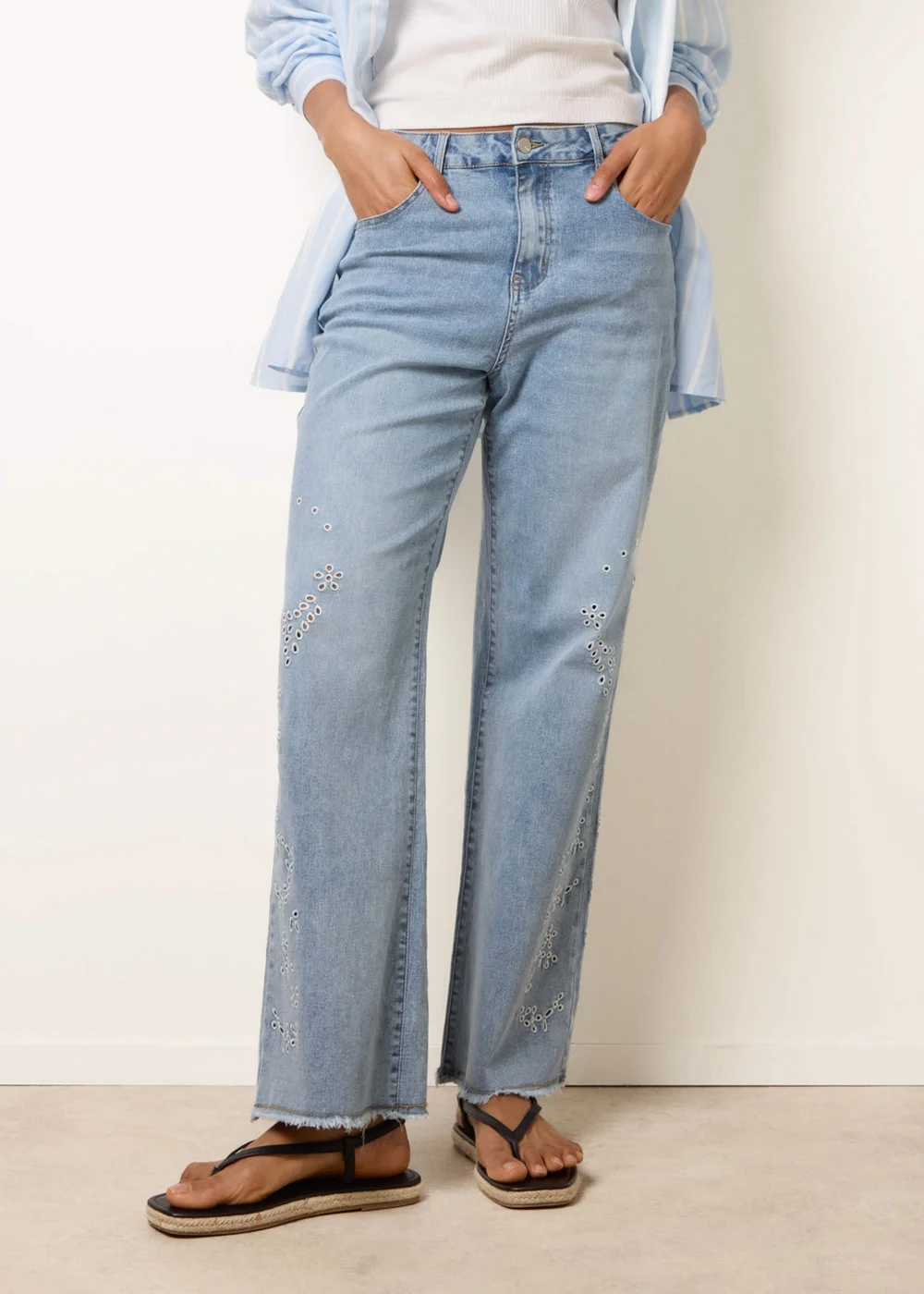 Blue Vanilla Blue Broidery Side Detail Jeans - 10 Image 2