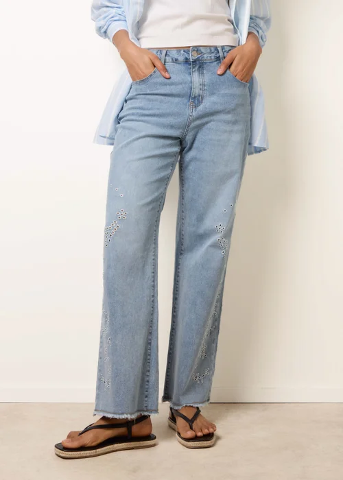 Blue Vanilla Blue Broidery Side Detail Jeans - 10 Image 2