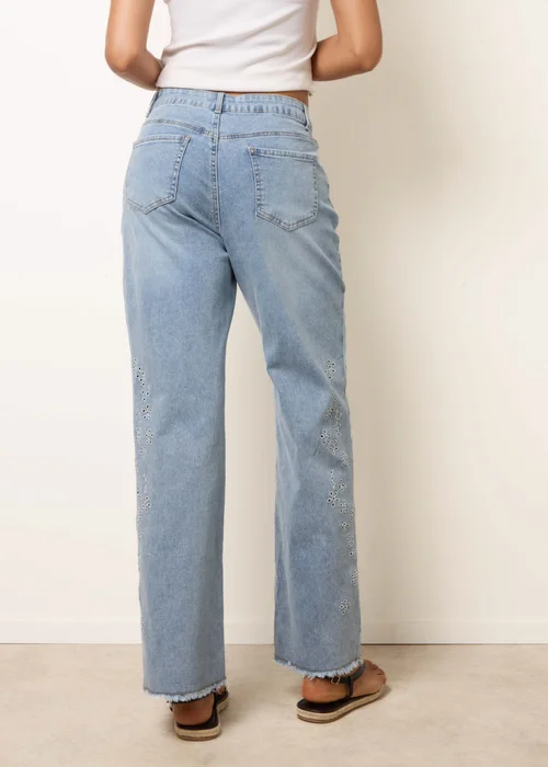Blue Vanilla Blue Broidery Side Detail Jeans - 10 Image 5
