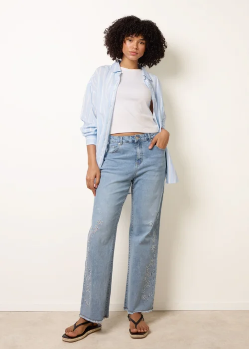 Blue Vanilla Blue Broidery Side Detail Jeans - 10 Image 3