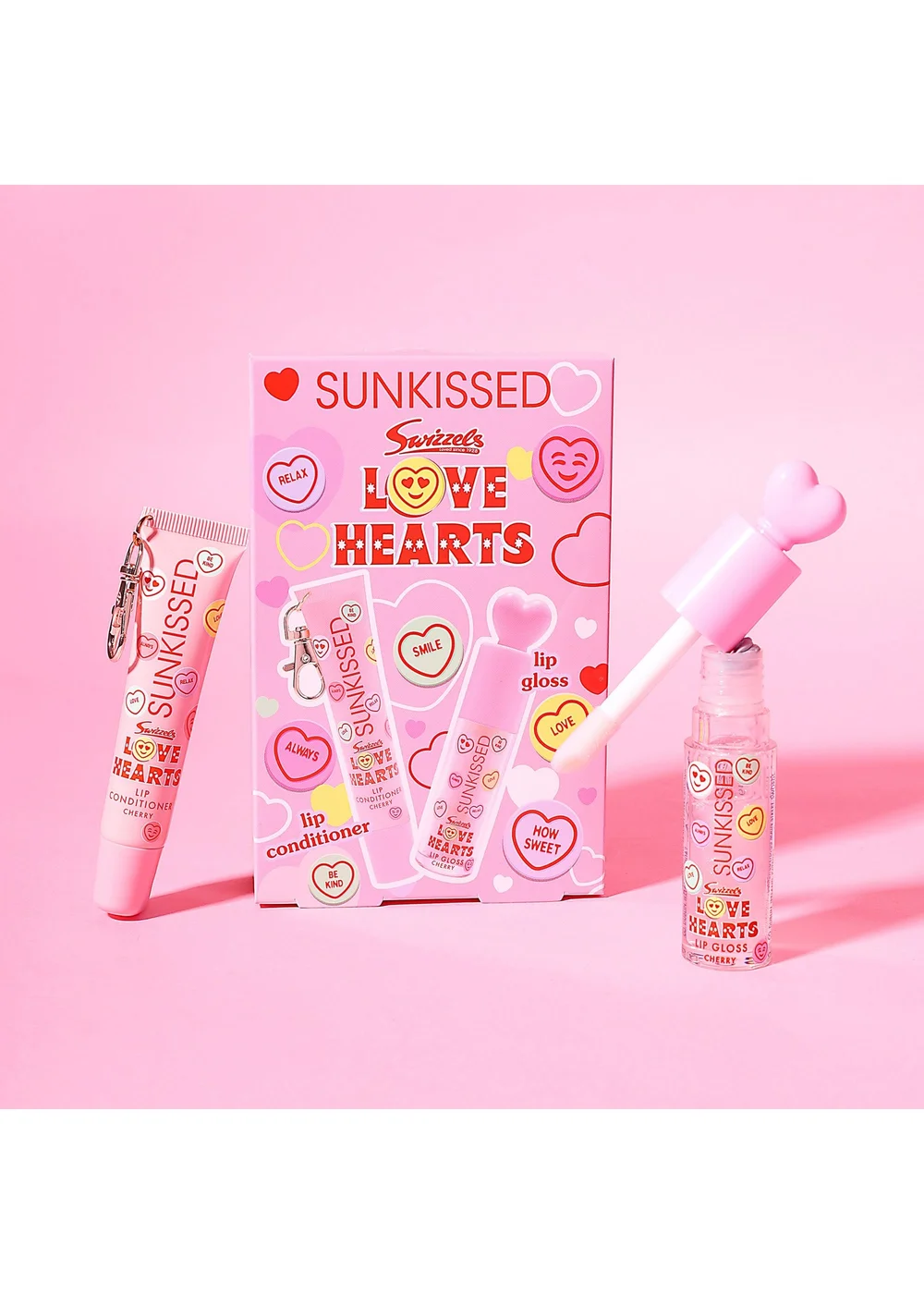 Sunkissed X Love Hearts Lip Gloss & Conditioner Lip Duo Gift Set Cherry - One Size Image 2