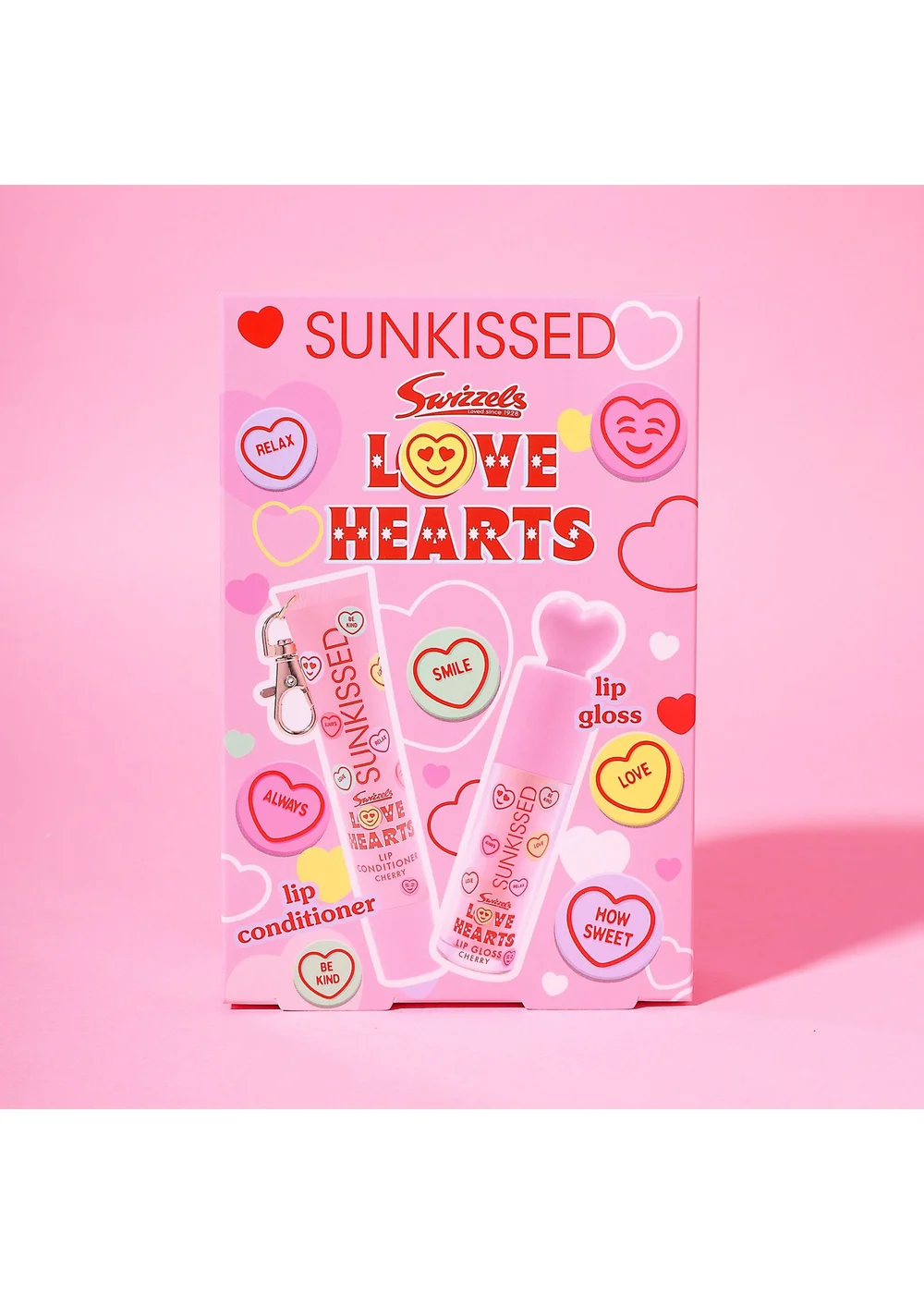 Sunkissed X Love Hearts Lip Gloss & Conditioner Lip Duo Gift Set Cherry - One Size Image 1