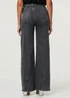 Izabel London Black High Waist Seam Front Wide Leg Jeans - 14 Image 2