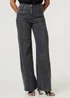 Izabel London Black High Waist Seam Front Wide Leg Jeans - 14 Image 4