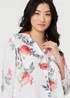 Izabel London White Floral 3/4 Turn-Up Sleeve Cropped Shirt - 10 Image 3