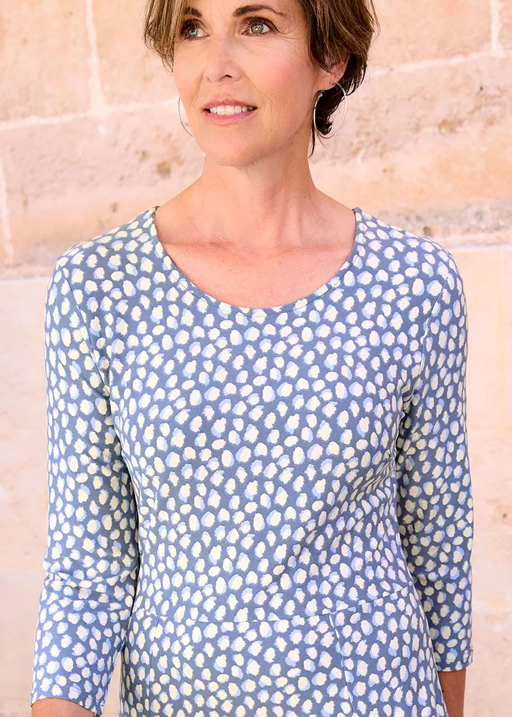 Cotton Traders Washed Blue Stretch Jersey Midi Dress - 16 Image 4