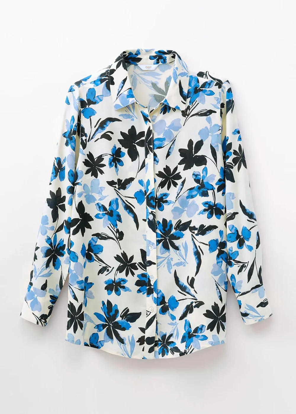 Cotton Traders Harbour Blue Longline Print Blouse - 20 Image 3