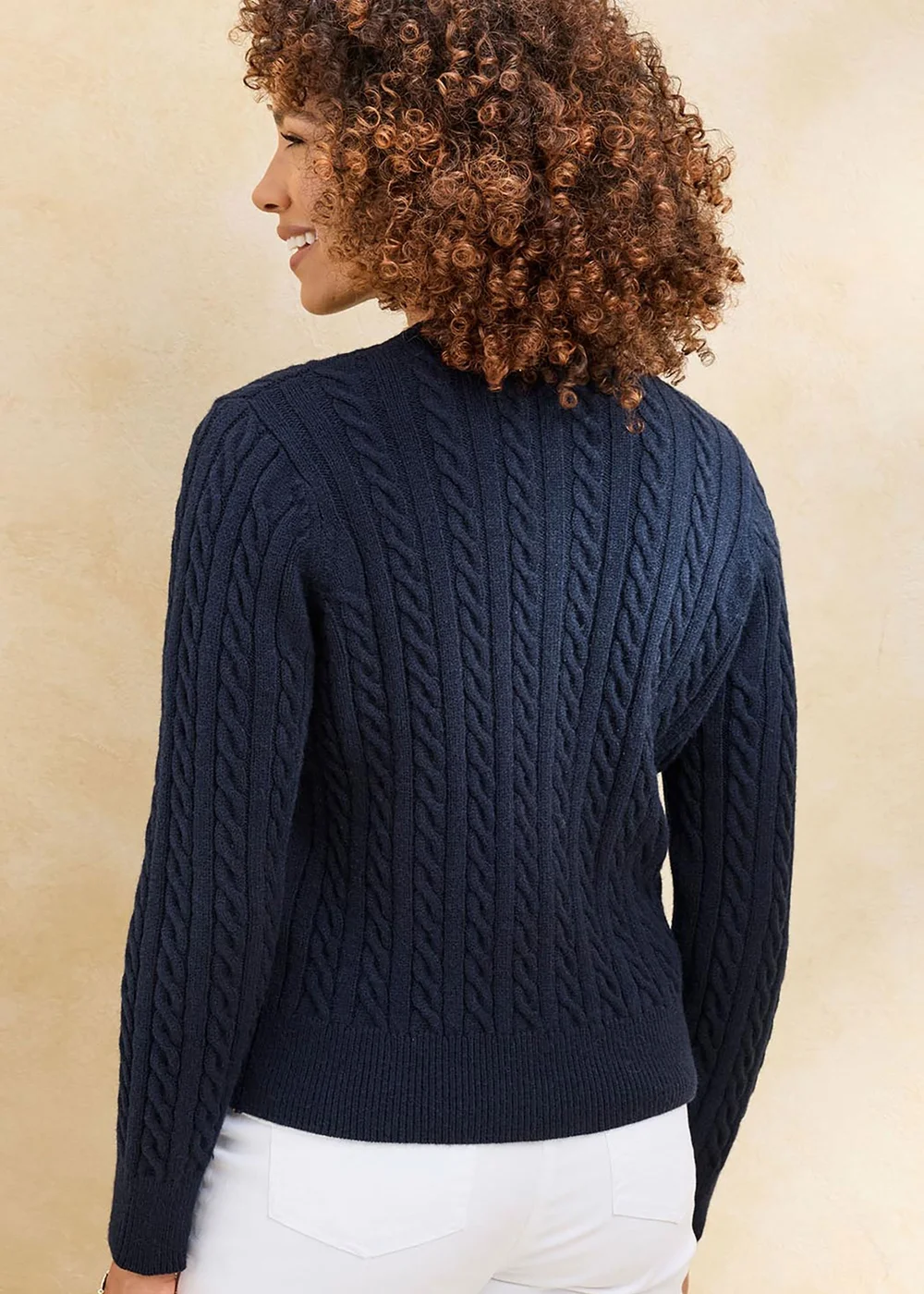 Cotton Traders Navy Cutest Cable Cardigan - 8 Image 2