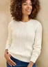 Cotton Traders Cream Cutest Cable Jumper - 14 Image 1