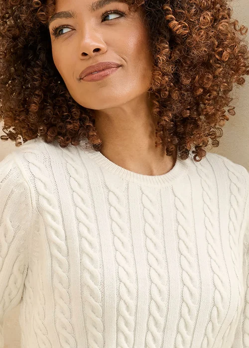 Cotton Traders Cream Cutest Cable Jumper - 14 Image 2