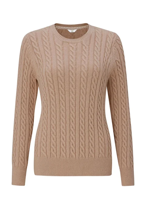 Cotton Traders Oat Cutest Cable Jumper - 14 Image 3