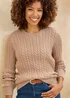 Cotton Traders Oat Cutest Cable Jumper - 14 Image 1