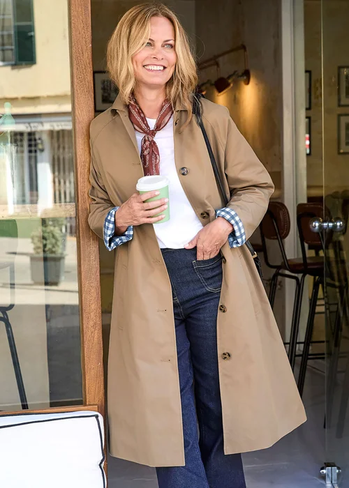 Cotton Traders Pecan Single Breasted Trench Coat - 22 Image 4