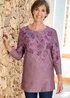 Cotton Traders Pink Heather Printed Soft Touch Tunic - 14 Image 2