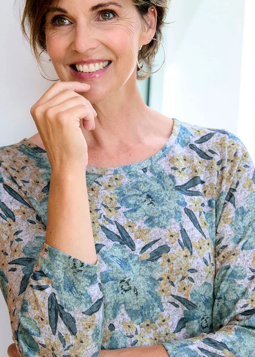 Cotton Traders Light Jade Printed Soft Touch Tunic - 10 Image 4