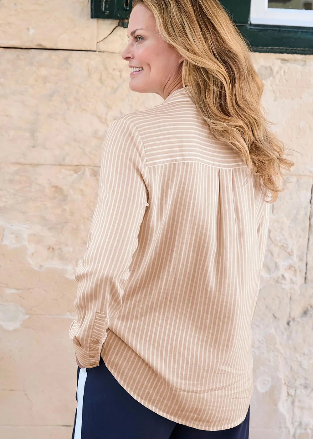 Cotton Traders Oat Relaxed Fit Stripe Shirt - 22 Image 3