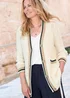Cotton Traders Cream Longline Contrast Trim Cardigan - 18 Image 1