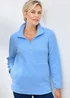 Cotton Traders Baby Blue Zip Neck Sherpa Fleece - 22 Image 1