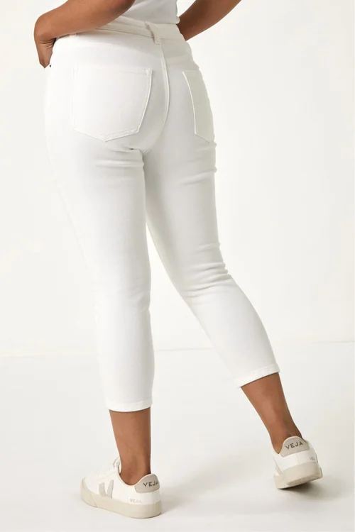 Roman White Petite Slim Crop Stretch Jeans - 18 Image 3