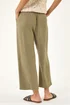 Roman Khaki Cropped Linen Trouser - 10 Image 3