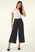 Roman Navy Petite Cropped Wide Leg Stretch Trouser - 16 Image 2