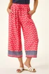 Roman Coral Petite Border Print Cropped Trouser - 12 Image 4