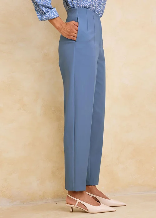 Cotton Traders Washed Blue Ankle Grazer Straight Leg Trouser - 16/L27 Image 2