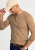 Cotton Traders Pale Camel Long Sleeve Grandad Base Layer Top - 2XL Image 1
